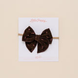 Mocha Bloom Headband Bow