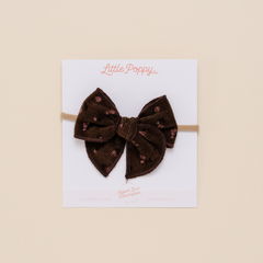 Mocha Bloom Headband Bow