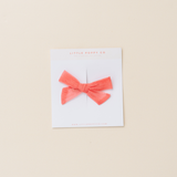 Tangerine Mesh Bow Clip