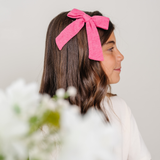 Hibiscus Vintage Pointelle Bow Clip