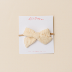Sandstone Knit Gauze Headband Bow