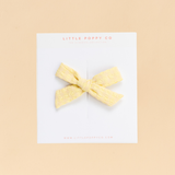 Sunshine Dobby Check Bow Clip