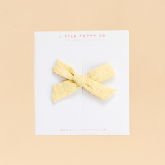 Sunshine Dobby Check Bow Clip