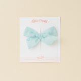 Aquamarine Jacquard Dot Bow Clip