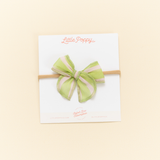 Kiwi Chiffon Stripe Headband Bow