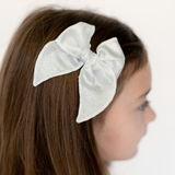 Silver Stardust Bow Clip