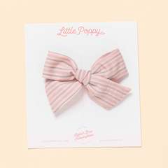 Peony Summer Stripe Bow Clip