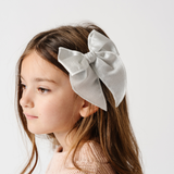 Silver Stardust Bow Clip