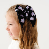 Lilac Drawn Daisy Bow Clip