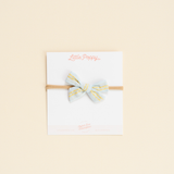 Light Blue Dashed Stripes Headband Bow