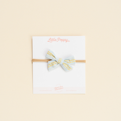 Light Blue Dashed Stripes Headband Bow