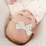 Light Blue Dashed Stripes Headband Bow