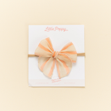 Cantaloupe Chiffon Stripe Headband Bow