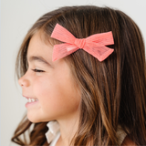 Tangerine Mesh Bow Clip