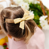 Sunshine Dobby Check Bow Clip