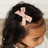 Crinkle Floral Bow Clip