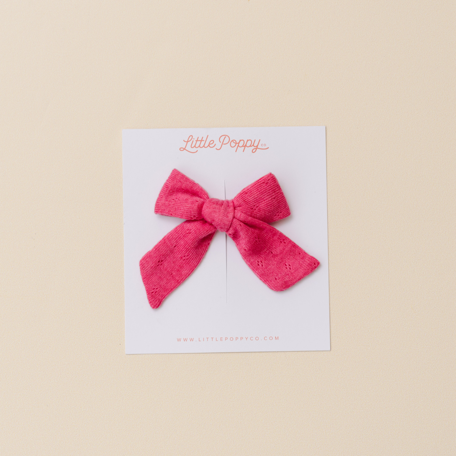 Hibiscus Vintage Pointelle Bow Clip