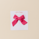 Hibiscus Vintage Pointelle Bow Clip