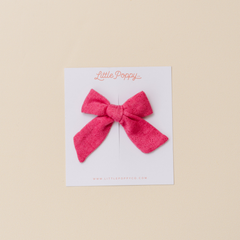 Hibiscus Vintage Pointelle Bow Clip
