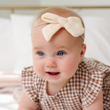 Sandstone Knit Gauze Headband Bow