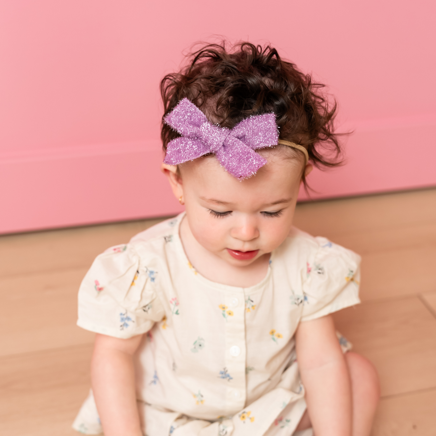 thumbnail image 2 of Felt Flower Headband Materials Bowtique Emilee Mini Headband DIY Kit - Makes 14 Purple & Pink Baby Headbands Scrunchie Making Kit 2 of 13