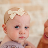 Heirloom Linen Headband Bow