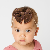 Mocha Bloom Headband Bow