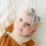 Black Classic Gingham Headband Bow