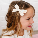 Sandy Beach Stripe Bow Clip