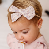 Winter Iris Floral Headband Bow