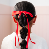 Red Satin Bow Clip