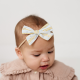 Light Blue Dashed Stripes Headband Bow