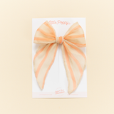 Cantaloupe Chiffon Stripe Bow Clip