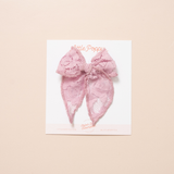 Iris Rose Lace Floral Bow Clip