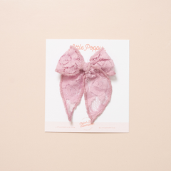 Iris Rose Lace Floral Bow Clip