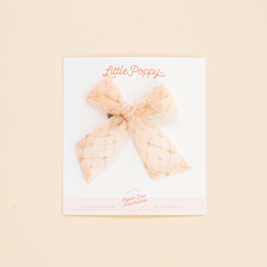 Stitched Lace Bow Clip