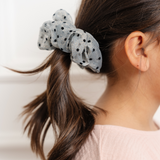 Blue Dotted Tulle Midi Scrunchie