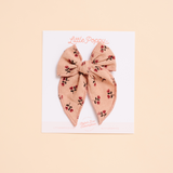 Rosewood Floral Bow Clip