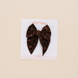 Mocha Bloom Bow Clip