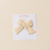 Sandstone Knit Bow Clip