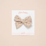 Winter Iris Floral Bow Clip