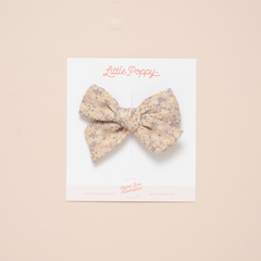 Winter Iris Floral Bow Clip