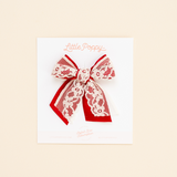 Red Layered Lace Bow Clip