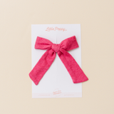 Hibiscus Vintage Pointelle Bow Clip