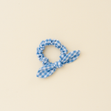 Berry Blue Gingham Knot Scrunchie
