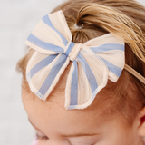 Coastal Chiffon Stripe Headband Bow