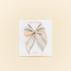 Coastal Chiffon Stripe Bow Clip