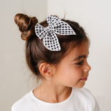 Black Classic Gingham Bow Clip
