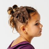 Mocha Bloom Bow Clip