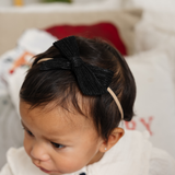 Ebony Pleated Sparkle Headband Bow